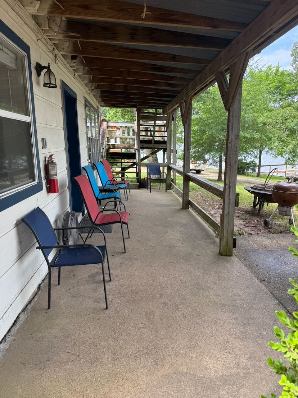 Covered patio looking toward the lake